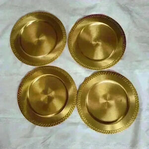 4-Brass Chargers with Star Border